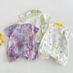 【66-90】オールインワン 総柄アート 可愛い ベビー服 - 画像 (10)