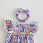 【66-140】ロンパース or ワンピース ベビー 女の子 フリルワッフル - 画像 (8)