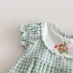 【66-110】ロンパースorワンピース グリーンチェック 姉妹服 - 画像 (11)