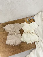 【73-100】セットアップ ベビー 韓国風 フリルワッフル - 画像 (7)