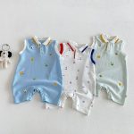 【66-90】ロンパース ノースリーブ カートゥーン 可愛い ベビー服 - 画像 (2)