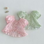 【73-120】トップス パフスリーブ ストライプ 可愛い おしゃれ 女の子 - 画像 (3)