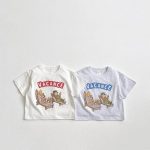 【90-150】Tシャツ レトロ クマ カジュアル トップス