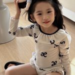【100-140】水着 INS映え 韓国風 フリル リボン柄 - 画像 (3)