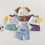 【73-120】セットアップ カラーバリ カートゥーン 可愛い ベビー服