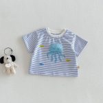 【73-110】Tシャツ 可愛い ボーダー トップス - 画像 (6)