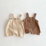 【73-100】サロペット ナチュラル 柔らかい シンプル ベビー服 - 画像 (2)