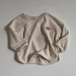 【73-100】ベビー 英字プリント ナチュラル 長袖Tシャツ - 画像 (3)