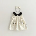 【66-140】ロンパース or ワンピース ベビー 女の子 丸襟 リボン - 画像 (10)