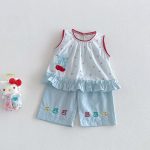 【73-120】セットアップ チェリー/スター柄 可愛い 女の子 - 画像 (5)