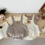 【66-90】セットアップ 熊さん 可愛い サロペット&Tシャツ - 画像 (13)