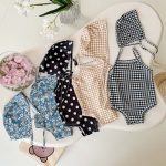 【66-100】水着 カラフル 帽子付き 全4色 可愛い