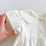 【66-90】セットアップ フラワー刺繡 ロンパース&帽子 - 画像 (13)