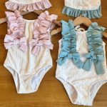 【90-140】水着 リボン フリル 可愛い 女の子 スイムウェア - 画像 (2)