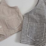 【73-100】セットアップ ベビー 韓国風 チェック ベスト&ショートパンツ - 画像 (11)