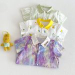 【66-90】オールインワン 総柄アート 可愛い ベビー服 - 画像 (9)