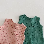 【80-130】セットアップ ベビー ノースリーブ ドット柄 - 画像 (16)