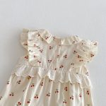 【66-90】オールインワン チェリー柄 フリル 可愛い ベビー服 - 画像 (9)