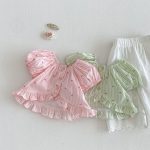 【73-120】トップス パフスリーブ ストライプ 可愛い おしゃれ 女の子 - 画像 (11)