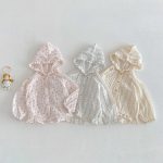 【73-110】カーディガン 小花柄 可愛い フード付き - 画像 (3)