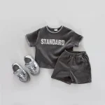 【73-120】セットアップ ベビー 男の子 韓国風 英字プリント - 画像 (7)