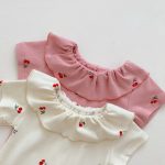 【66-90】ベビー 女の子 可愛い チェリー柄 半袖 ロンパース - 画像 (6)