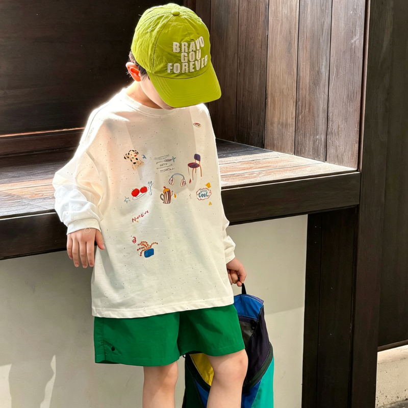 5 【100-170】長袖or半袖Tシャツ 男の子 ルーズ 通気性が良い - 画像 (1)