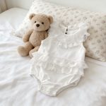 【66-90】ロンパース ホワイト レース ノースリーブ ベビー服 - 画像 (7)