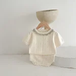 【66-100】セットアップ ベビー ニット フリル襟 - 画像 (5)