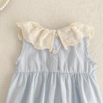 【66-130】ロンパースorワンピース フリル襟 ブルー 姉妹服 - 画像 (18)