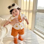 【73-100】セットアップ キリン柄 可愛い ベビー服 - 画像 (5)
