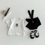【66-90】サロペットorTシャツ カジュアル シンプル 赤ちゃん服 - 画像 (7)