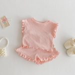 【73-120】セットアップ パステルカラー リブ 女の子 - 画像 (5)