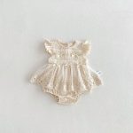 【66-90】ロンパース ベビー おしゃれ 肩フリル レース - 画像 (3)