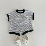 【73-110】セットアップ ボーダー Tシャツ&ショートパンツ - 画像 (6)