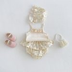 【66-90】セットアップ キャミソール&ブルマ&帽子 クリーム おしゃれ - 画像 (2)