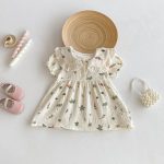 【80-130】ワンピース 花柄 半袖 可愛い女の子 - 画像 (5)
