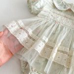 【66-90】ロンパース グリーン 花 プリンセス おしゃれ 女の子 - 画像 (14)