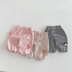 【73-120】ボーダーパンツ 可愛い 履きやすい 女の子 男の子 ボトムス - 画像 (3)