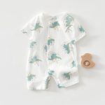【66-90】ロンパース 夏新作 柔らか 総柄 ベビー服 - 画像 (4)