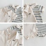 【66-90】ロンパース 半袖 ポロ襟 ロゴ入り シンプル 肌触り良い ベビー服 - 画像 (19)