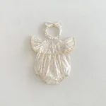 【66-140】ロンパース or ワンピース ベビー 女の子 花柄 肩フリル - 画像 (10)