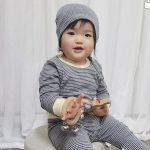 【66-90】ロンパース&レギンス&帽子 ボーダー 肌触り良い シンプル カラフル ベビー服 - 画像 (12)