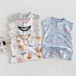 【66-90】ロンパース クマ柄 カートゥーン 可愛い ベビー服 - 画像 (4)