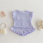 【73-120】セットアップ パステルカラー リブ 女の子 - 画像 (6)
