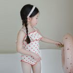 【80-130】水着 ドット フリル 可愛い 女の子 スイムウェア - 画像 (10)