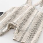 【73-100】セットアップ ストライプ 恐竜 サロペット&シャツ - 画像 (7)