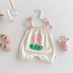 【66-90】サロペット フラワー柄 可愛い 赤ちゃん服 - 画像 (4)