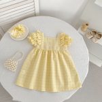 【66-130】ロンパースorワンピース イエロー チェック 姉妹服 - 画像 (11)