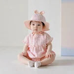 【66-90】ロンパース or セットアップ ベビー 韓国風 チェク柄 - 画像 (8)